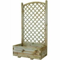 CÉMONJARDIN Jardinière Avec Treillis En Arc 80x40x145 Cm Chèvrefeuille