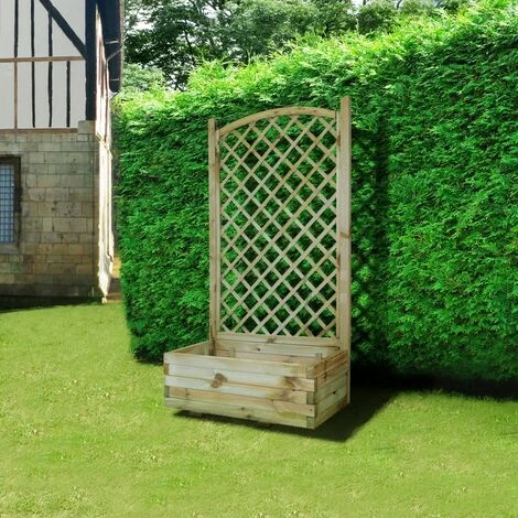 CÉMONJARDIN Jardinière Avec Treillis En Arc 80x40x145 Cm Chèvrefeuille – Image 2