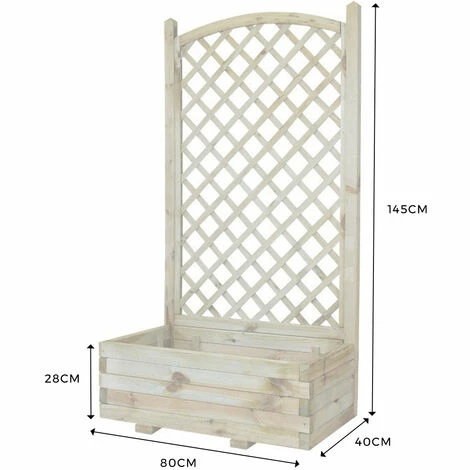 CÉMONJARDIN Jardinière Avec Treillis En Arc 80x40x145 Cm Chèvrefeuille – Image 3