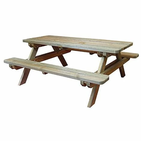 CÉMONJARDIN Table De Pique-nique Rectangulaire En Bois 4/6 Places Rambouillet