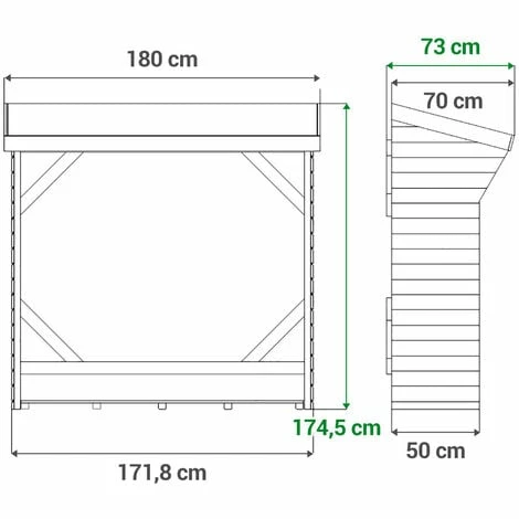 CÉMONJARDIN Abri à Bûches Avec Plancher Avoriaz 2 Stères – Image 3