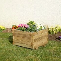 CÉMONJARDIN Jardinière Carrée En Bois Avec Feutre Géotextile Primo 40