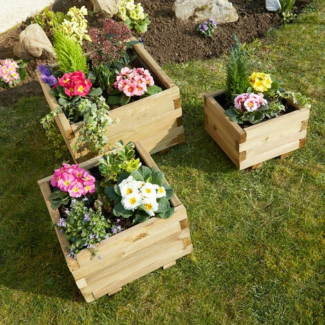 CÉMONJARDIN Jardinière Carrée En Bois Avec Feutre Géotextile Primo 40 – Image 2