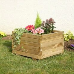 CÉMONJARDIN Jardinière Carrée 50x50 Cm En Bois Avec Feutre Géotextile Primo