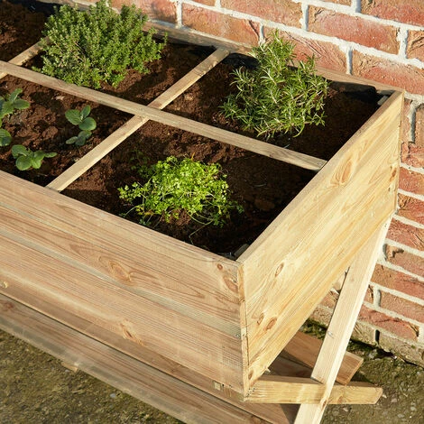 CÉMONJARDIN Potager Sur Pieds Croisés En Bois Traité 1 Bac 120x60cm – Image 4