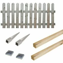 CÉMONJARDIN Kit Barrière En Bois Coquelicot H 80 Cm à Enfoncer