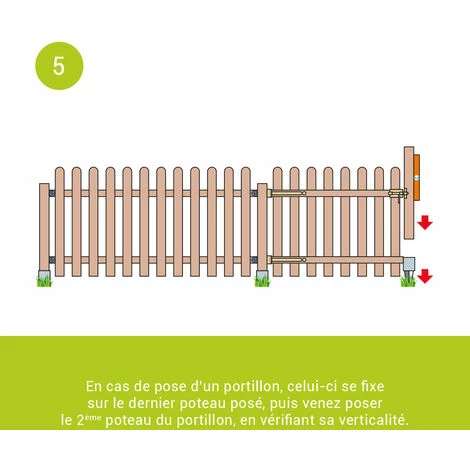 CÉMONJARDIN Kit Barrière En Bois Coquelicot H 60 Cm à Fixer – Image 2