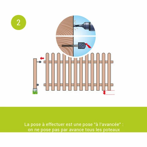 CÉMONJARDIN Kit Barrière En Bois Coquelicot H 60 Cm à Fixer – Image 3