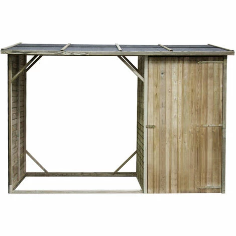 CÉMONJARDIN Abri Bûches En Bois Oslo Avec Rangement 4 Stères