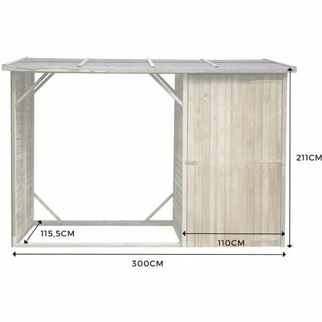 CÉMONJARDIN Abri Bûches En Bois Oslo Avec Rangement 4 Stères – Image 2