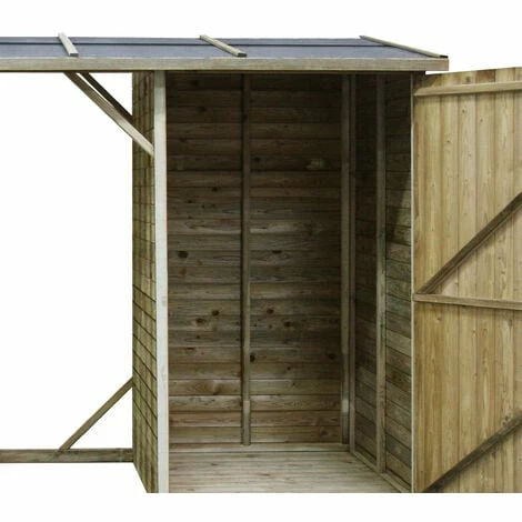 CÉMONJARDIN Abri Bûches En Bois Oslo Avec Rangement 4 Stères – Image 3