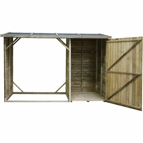 CÉMONJARDIN Abri Bûches En Bois Oslo Avec Rangement 4 Stères – Image 4