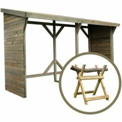 CÉMONJARDIN Abri Bûches En Bois Ottawa 5 Stères + Bûcher Chevalet Offert