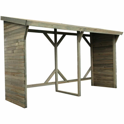 CÉMONJARDIN Abri Bûches En Bois Ottawa 5 Stères + Bûcher Chevalet Offert – Image 3