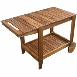 CÉMONJARDIN Desserte Contemporaine Sur Roulettes En Acacia