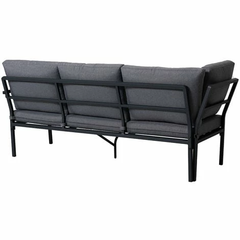 CÉMONJARDIN Salon De Jardin Bas En Aluminium Gris Foncé - 5 Places – Image 4