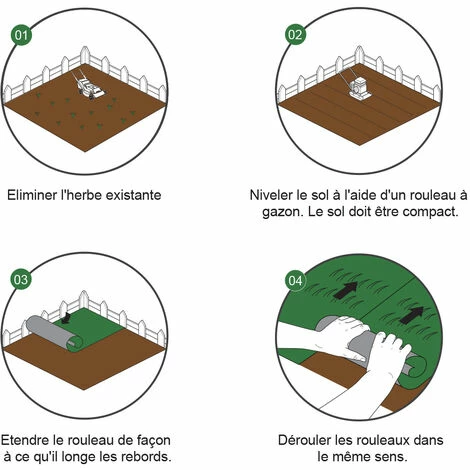 CÉMONJARDIN Gazon Synthétique 40 Mm - Rouleau 4 X 1m Soit 4m² – Image 3