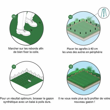 CÉMONJARDIN Gazon Synthétique 40 Mm - Rouleau 4 X 1m Soit 4m² – Image 5