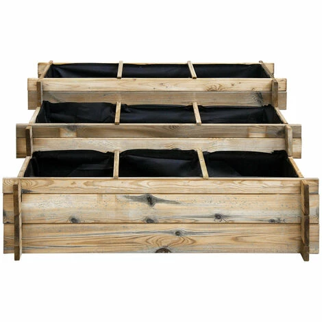 CÉMONJARDIN Carré Potager à étages En Bois Traité 120 X 100 Cm – Image 3