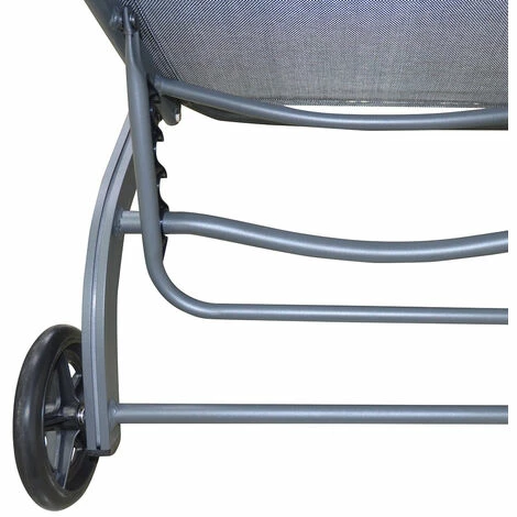 CÉMONJARDIN Lot De 2 Bains De Soleil Seattle Gris - Alu Et Textilène – Image 2