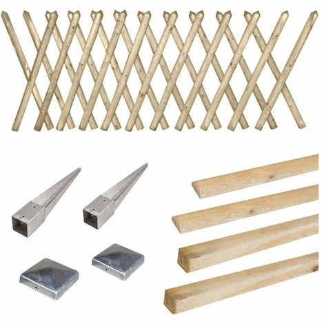 CÉMONJARDIN Kit Clôture En Bois Prunus H 80 à Enfoncer