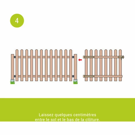 CÉMONJARDIN Kit Clôture En Bois Prunus H 80 à Enfoncer – Image 2