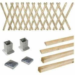 CÉMONJARDIN Kit Clôture En Bois Prunus H 100 à Fixer