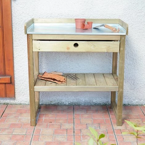 CÉMONJARDIN Table De Rempotage Bleuet En Bois