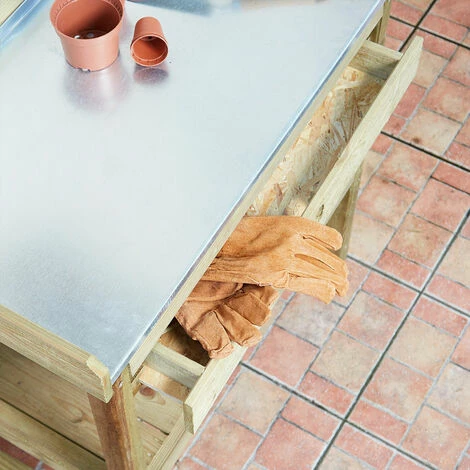 CÉMONJARDIN Table De Rempotage Bleuet En Bois – Image 2