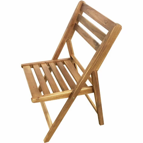 CÉMONJARDIN Ensemble Pliable Table + 2 Chaises Pour Balcon En Acacia Fidgi – Image 2